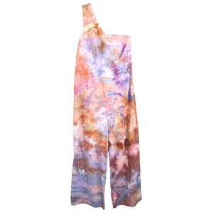 Princess Polly Size 0‎ Jumpsuit Handmade Tie Dye One Shoulder Wide Leg 988